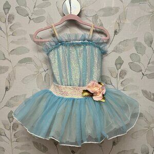 Blue Sequin & Mesh Kid's Ballet Dress Curtain Call CS